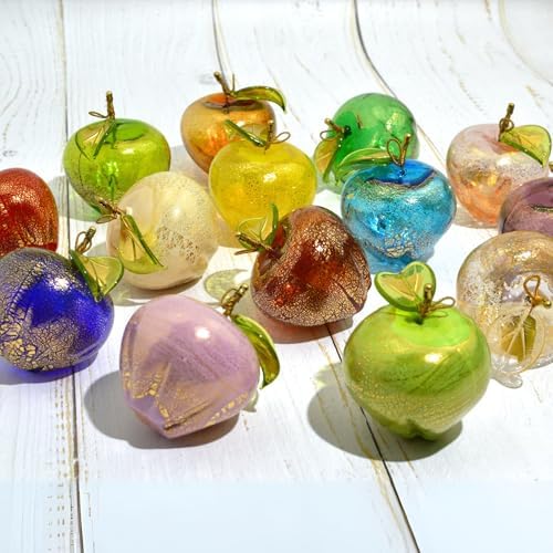 Murano Glass Apple Figurine Decor Pink Opaque 3 Inch
