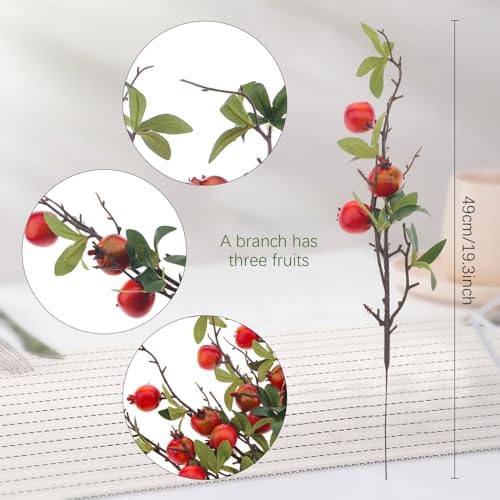 Woration 5PCS Artificial Pomegranate Branches Set