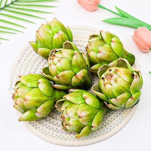 6pcs Realistic Artificial Artichoke Decor Green