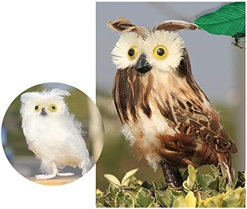 Realistic Artificial Feathered Owl for Home Decor