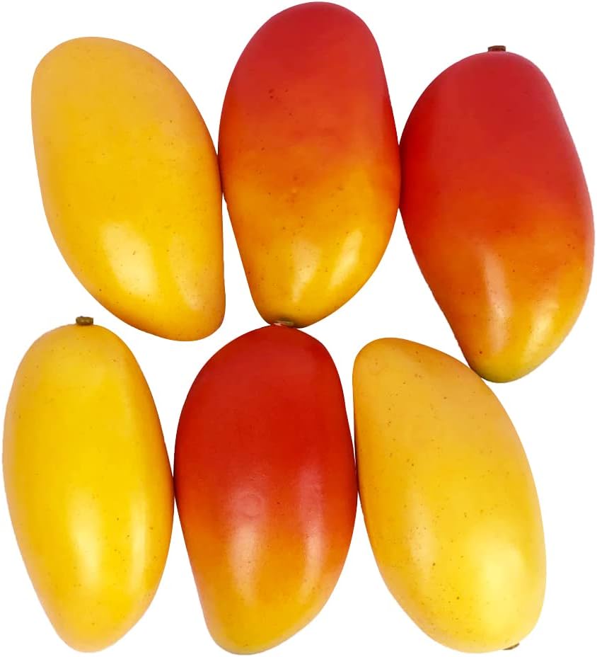 Lorigun 6 Pcs Artificial Mangoes Red Yellow Home Decor