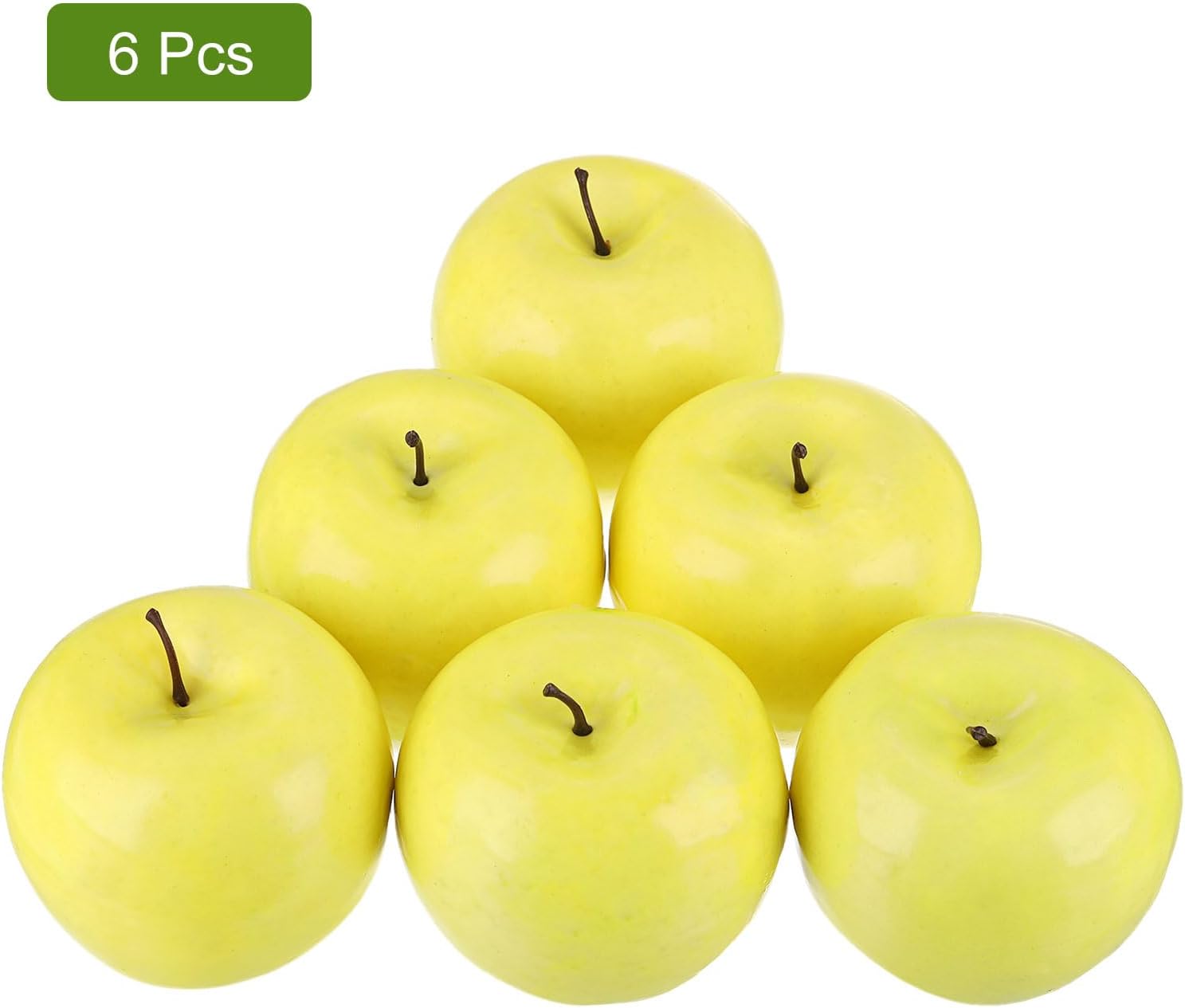 Uxcell 6Pcs Artificial Yellow Apples for Home Decor