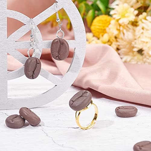 NBEADS 120 Pcs Resin Coffee Beans for DIY Crafts