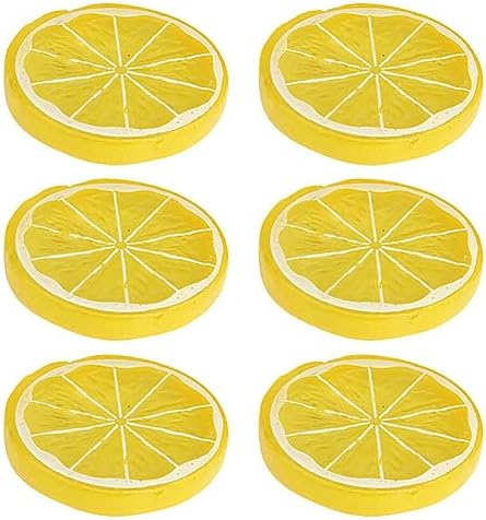 20 Pcs Plastic Lemon Slices Decorative Fruit Props