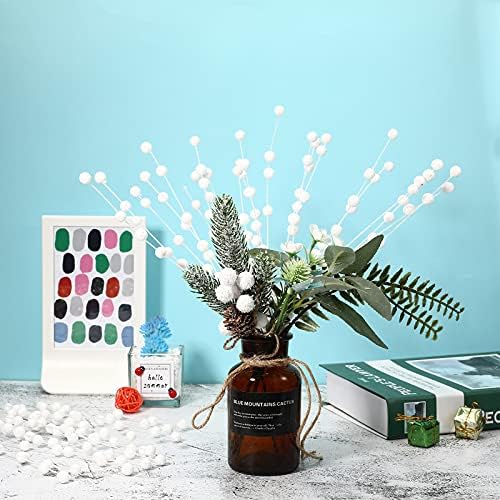 200 Pieces Artificial Christmas Berries - White 138 Inches
