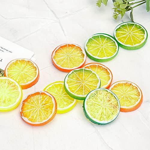 30 PCS Artificial Green Lemon Slices for Home Decor