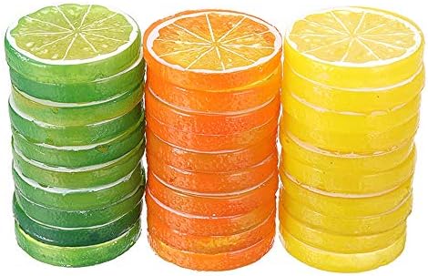 10 Pcs Artificial Lemon Slices Decorative Fake Limes