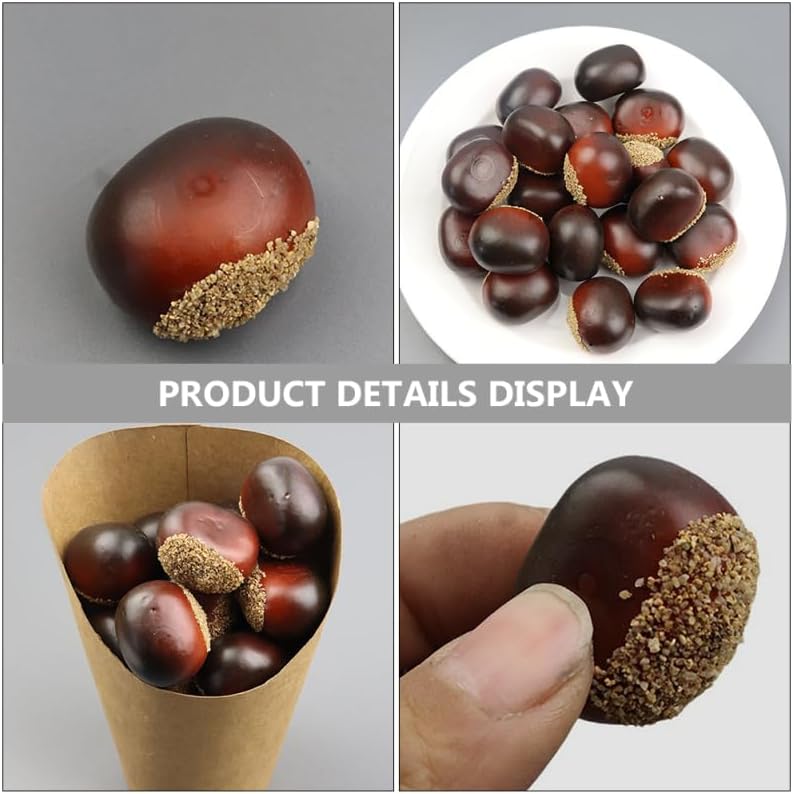 Lifelike Simulation Chestnuts 16PCS Artificial Decor Nuts