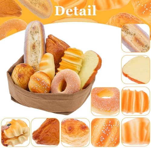 8pcs Realistic French Bread Croissant Decor Set