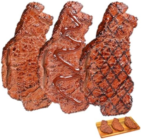 3PCS Artificial Steak for Kitchen Display and Photography Props