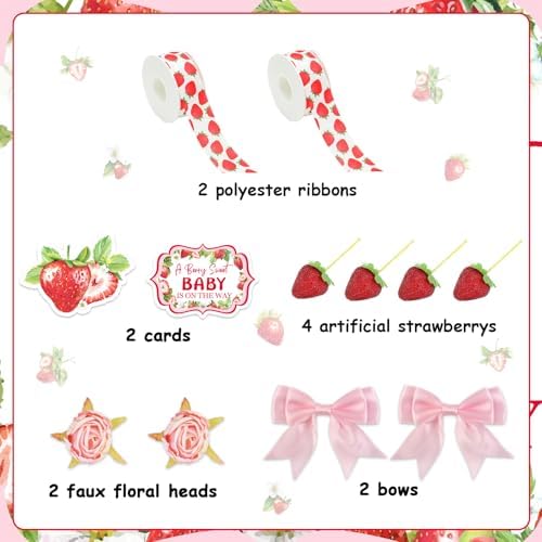 Strawberry Baby Shower Decor Diaper Cake Set