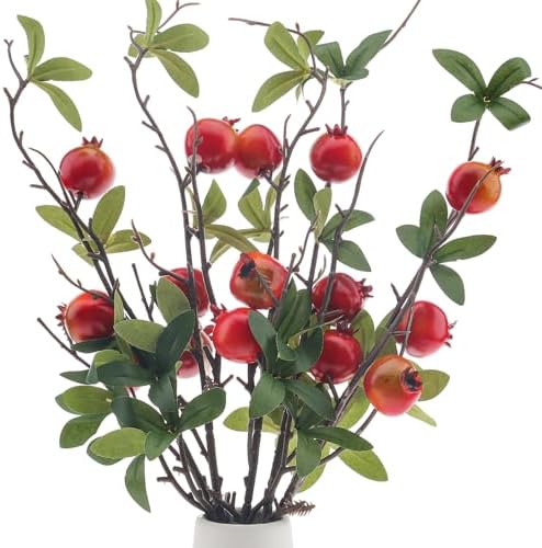 Woration 5PCS Artificial Pomegranate Branches Set