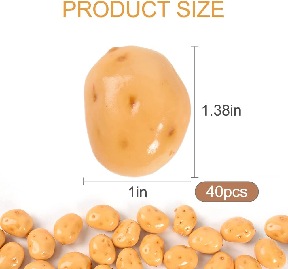 HUIANER Mini Artificial Potatoes 40PCS 35cm