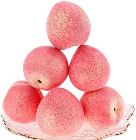 6PCS Artificial Peach Decorations for Home Kitchen Wedding Party
