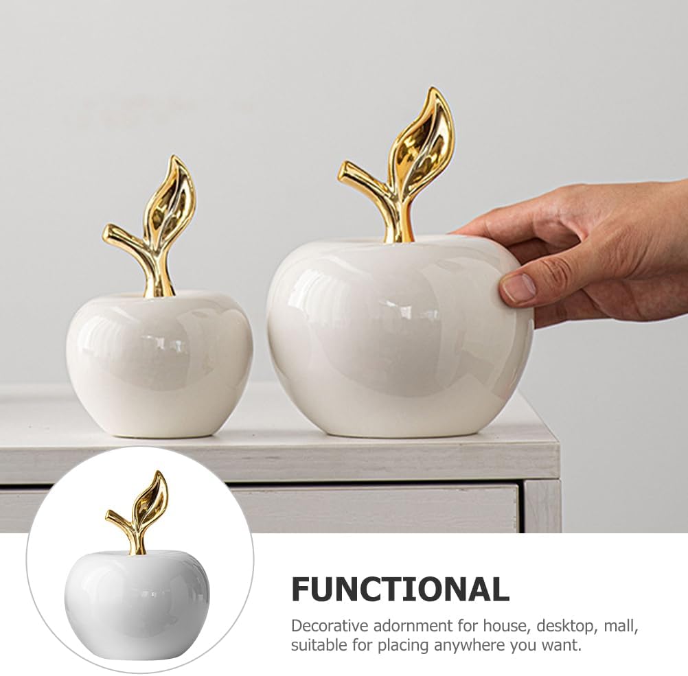 Ceramic Apple Ornament - Collectible Fruit Statue for Home Decor