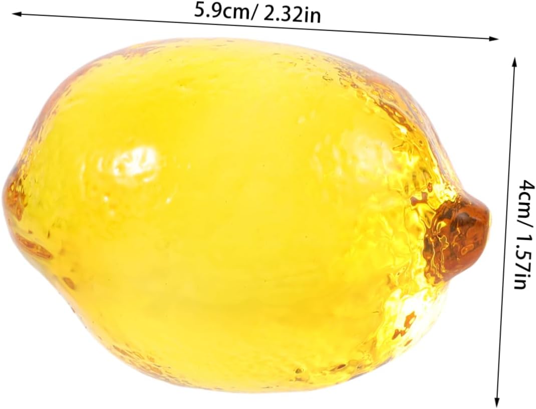 Sosoport Crystal Lemon Decorative Artificial Fruit Figurine
