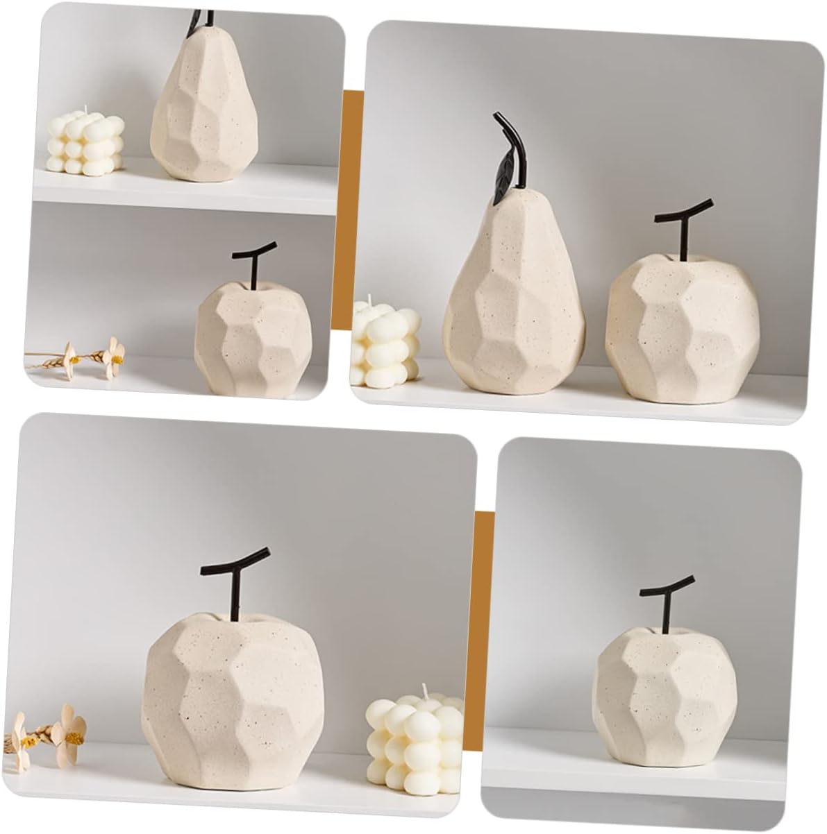 Alipis Ceramic Apple Decor Figurine Living Room Art