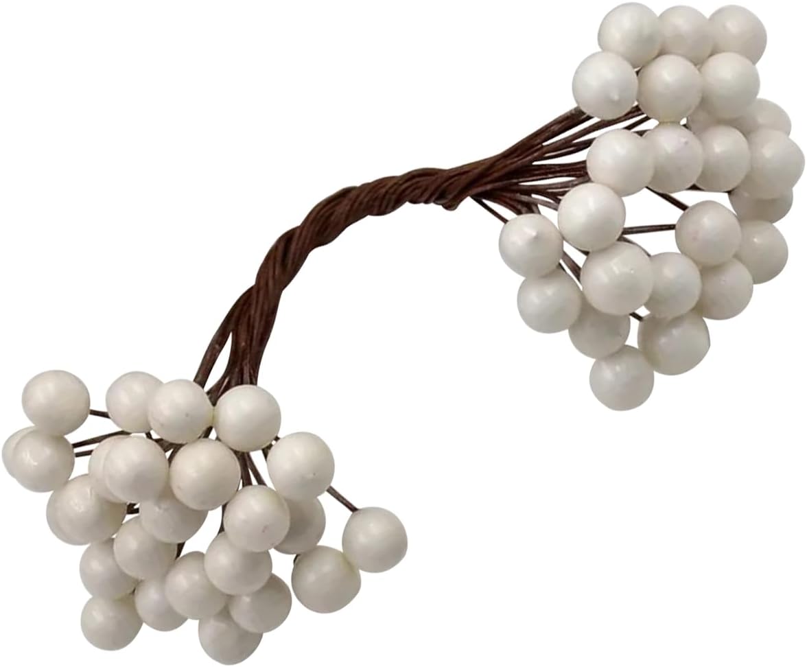 Queenbox 50 Artificial Cherry Berries for Christmas Wedding Decor