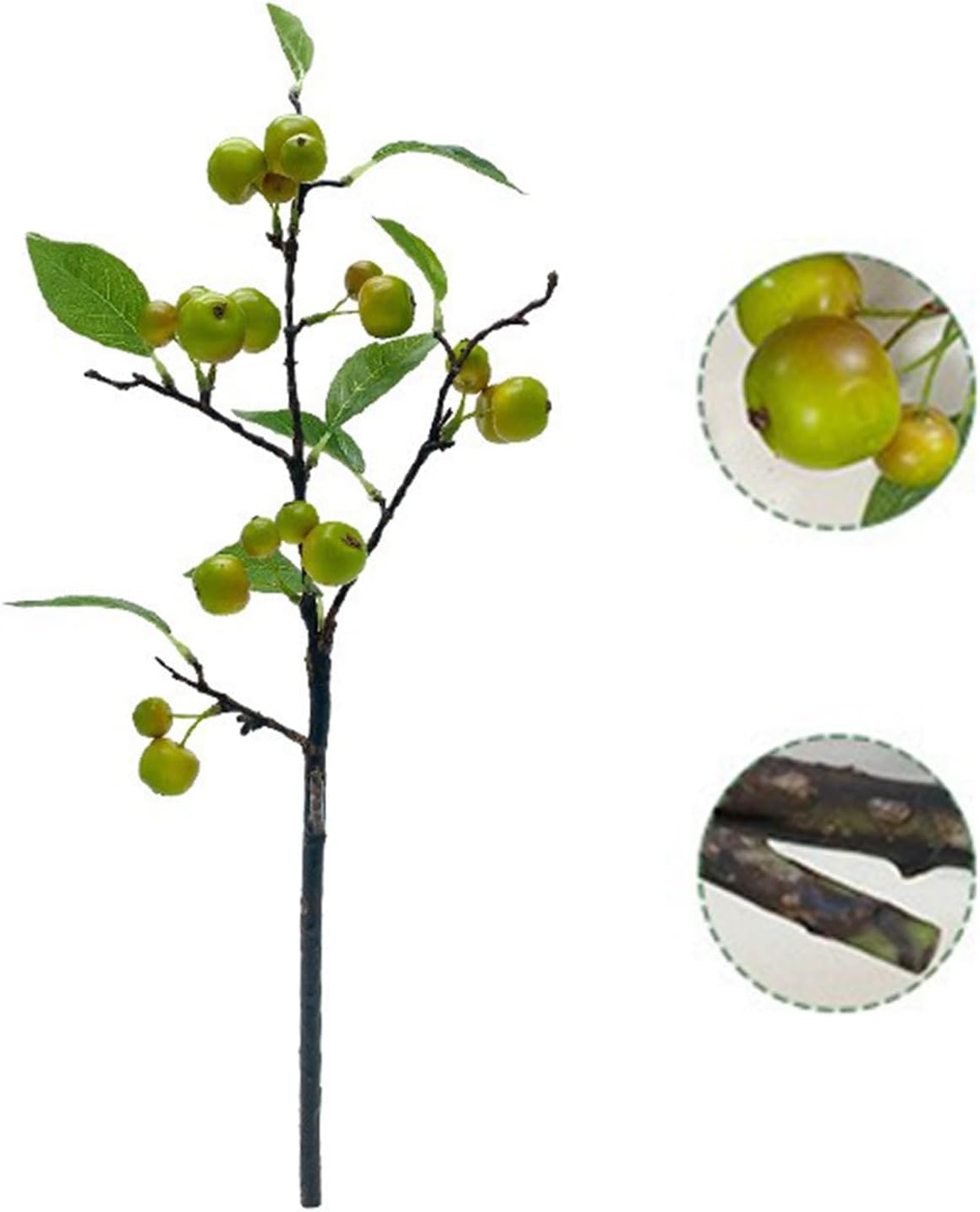 3 Pack Artificial Apples Branches with Green Leaves