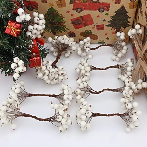 Christmas Foam Frost Berries Garland Decor White