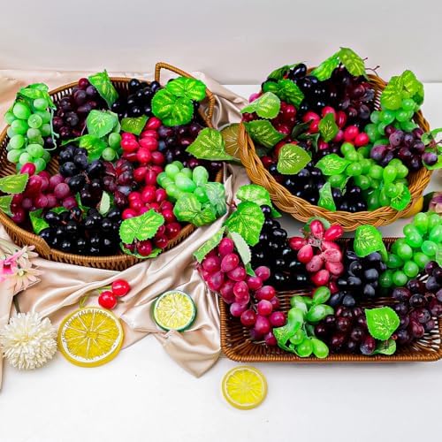 Green Frosted Grape Bunches 4L 4S Rustic Garland