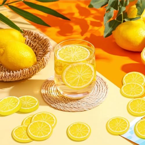 20PCS Yellow Artificial Lemon Slices for Home Wedding Photography