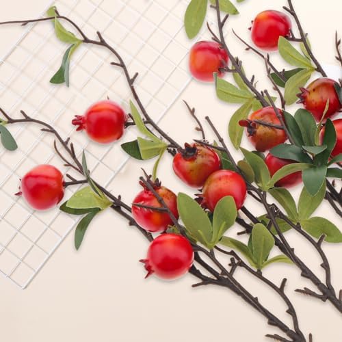 Woration 5PCS Artificial Pomegranate Branches Set