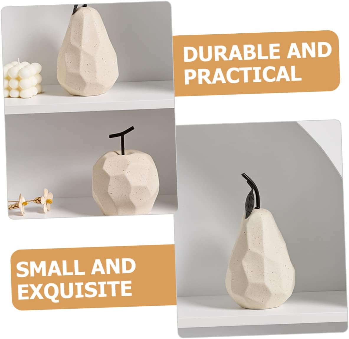 Zerodeko Geometric Pear Ceramic Art Decor