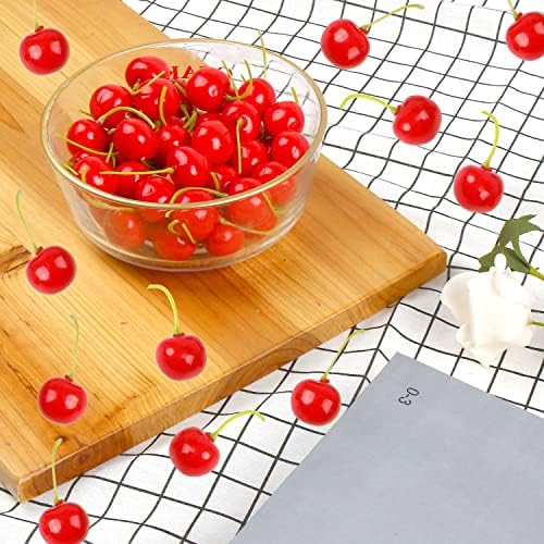 FOIMAS 50pcs Artificial Cherry Decor for Home and Crafting