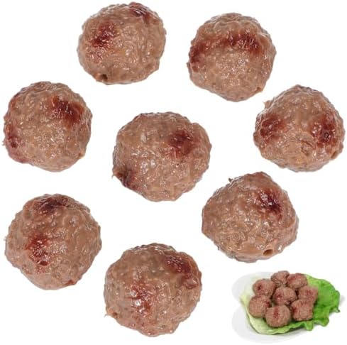 Totority 16 Pcs PVC Simulated Beef Meatball Decor Props