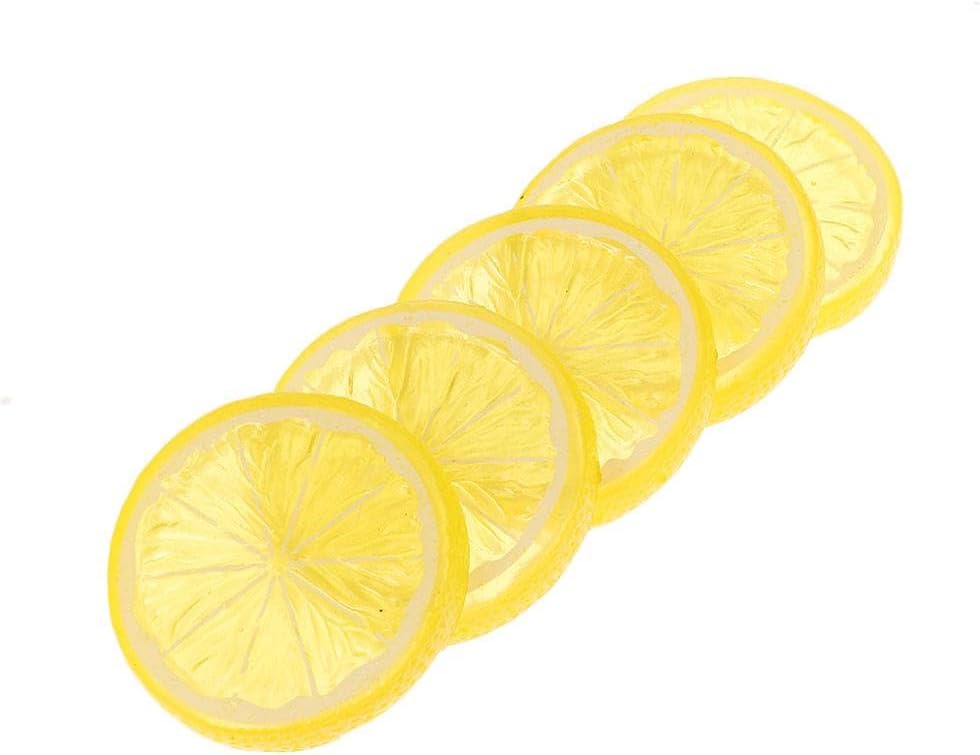 40Pcs Yellow Artificial Lemon Slices Decor