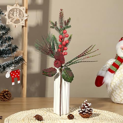 BestAlice 5 Pack Artificial Christmas Berries Stems