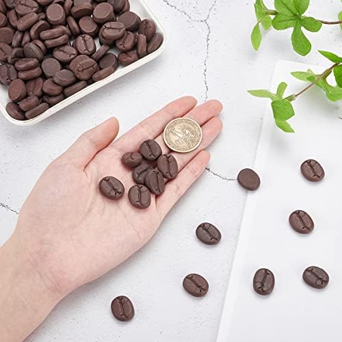 NBEADS 120 Pcs Resin Coffee Beans for DIY Crafts