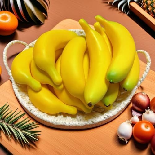15pcs Artificial Yellow Banana Decoration for Home Kitchen
