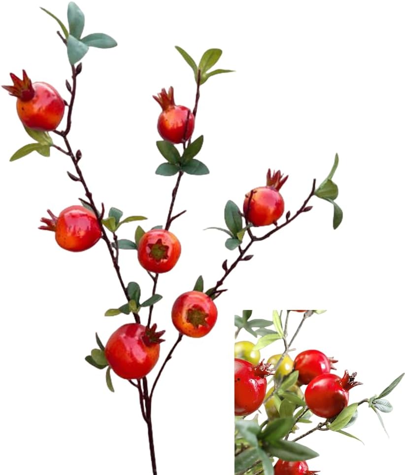 2 Pcs Artificial Fruits and Pomegranate Branches Bouquet