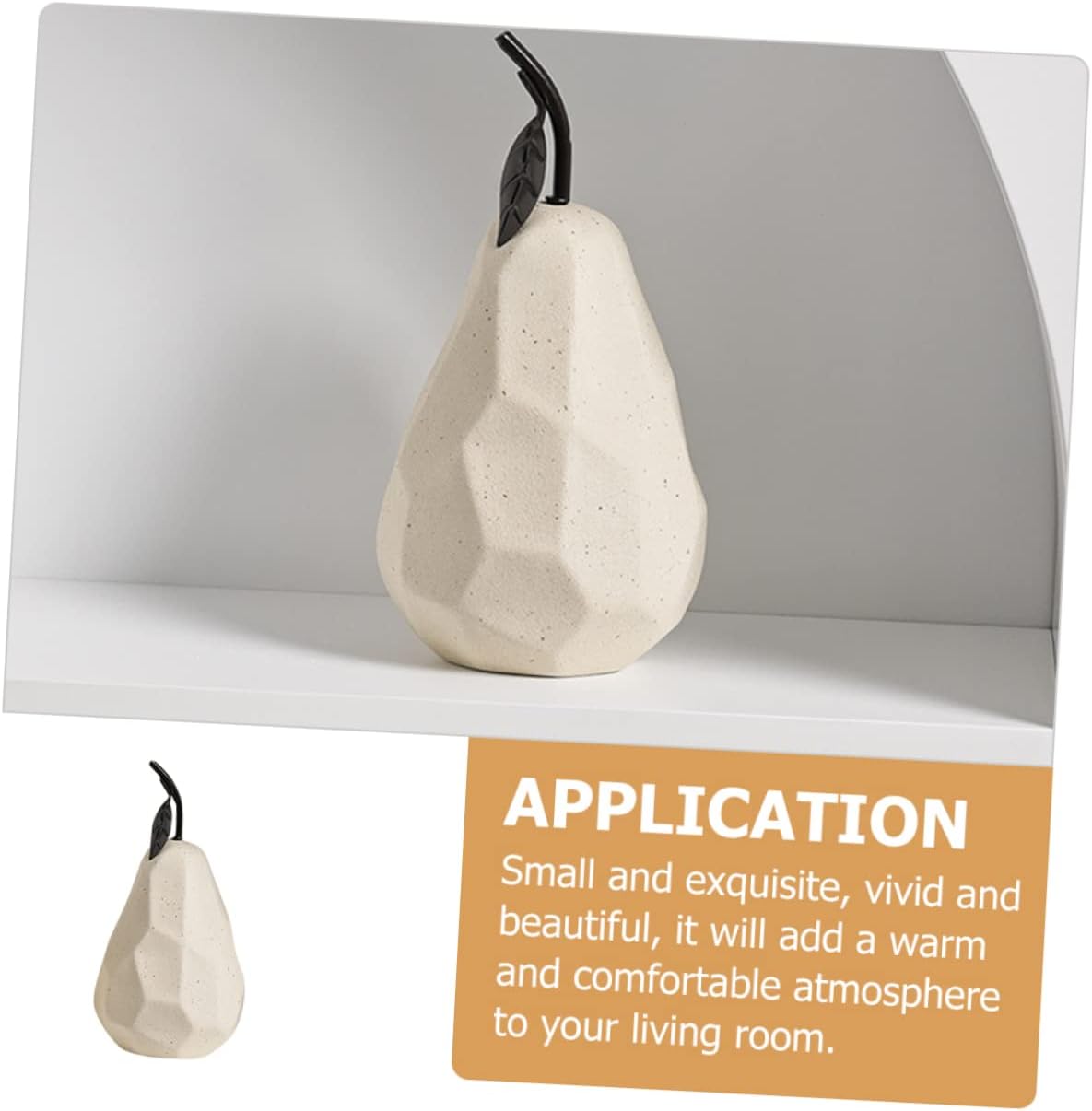 Happyyami Ceramic Pear Sculpture Home Decor Ornament