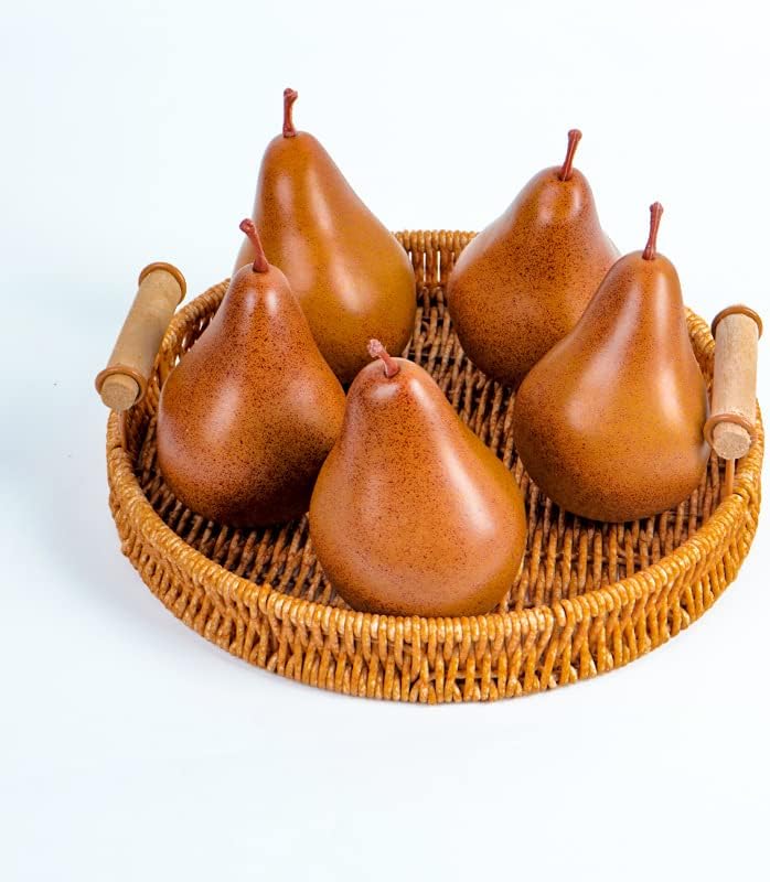 2Pcs Artificial Brown Pears Lifelike Photo Props