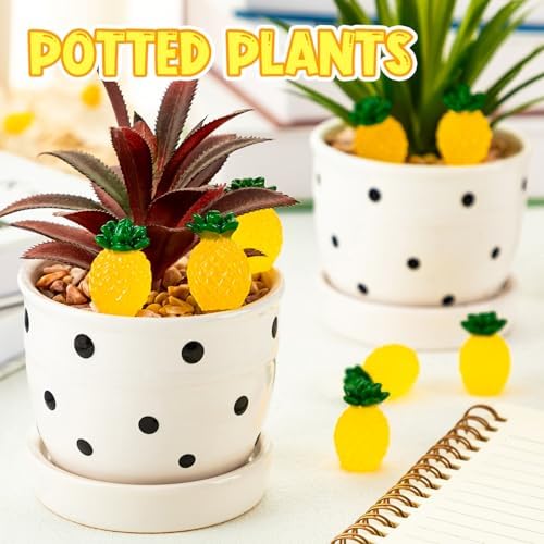 CLESDF 60Pcs Glow in the Dark Mini Resin Pineapples Decor