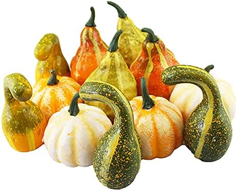 DAMEING 12Pcs Artificial Pumpkins and Gourds for Home Decoration