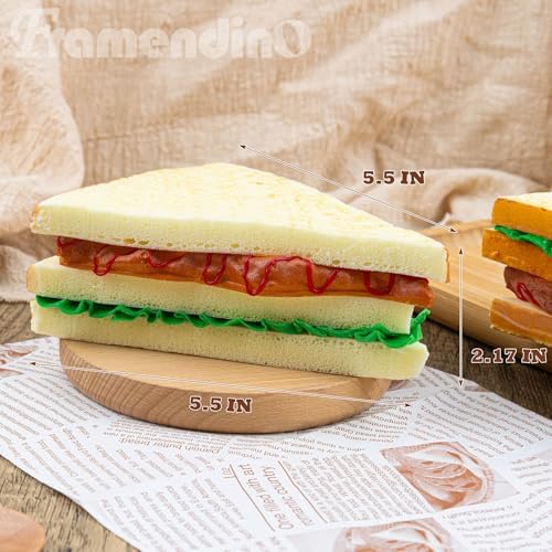 Framendino 4 Pack Artificial Sandwich Photo Props 1