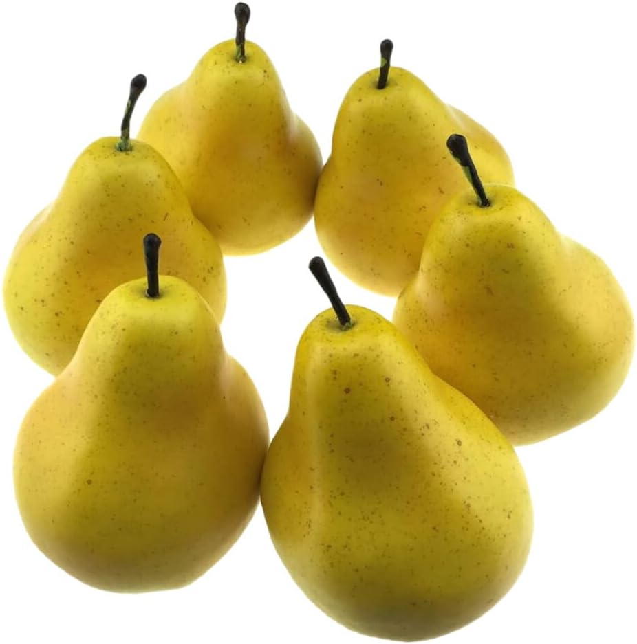 NOLITOY 6PCS Artificial Yellow Pear Decor