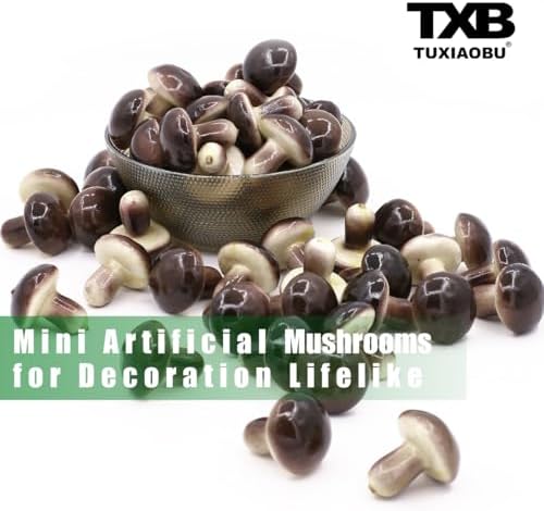 Tuxiaobu Artificial Mushroom Decorations 30 Pcs Brown