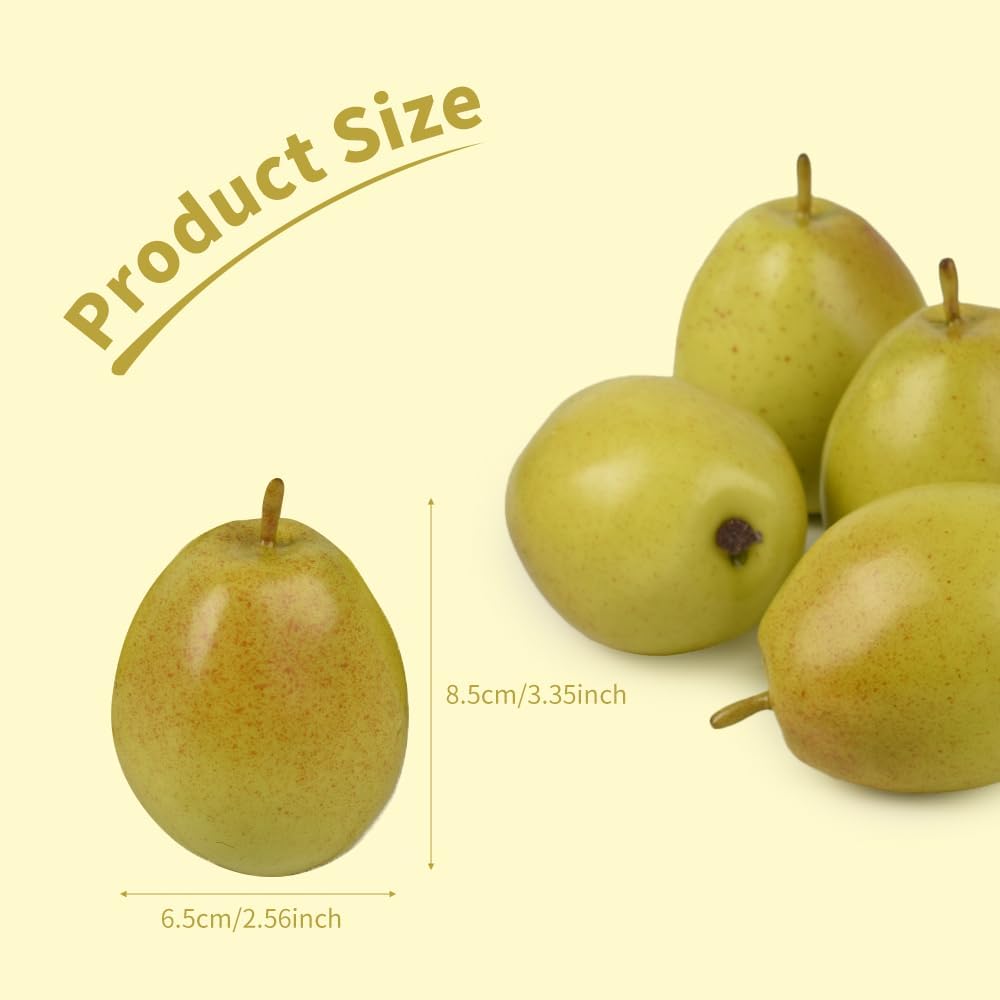 Artificial Fragrant Pears 6PCS for Home Kitchen Decor