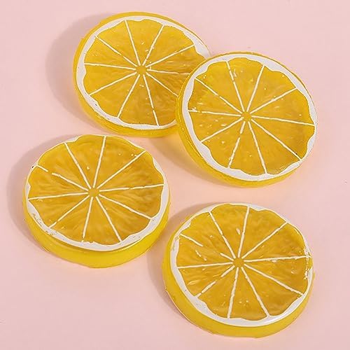 20 Pcs Plastic Lemon Slices Decorative Fruit Props