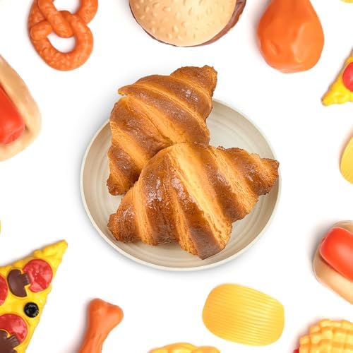 Artificial Croissants 2 Pcs Realistic Bakery Display Props
