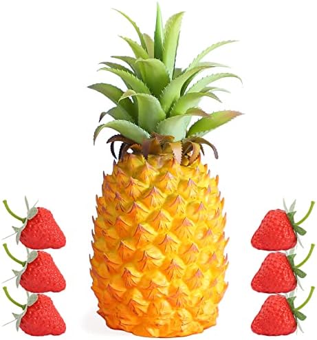 Joeabor Fake Pineapple Decor Set with Strawberries