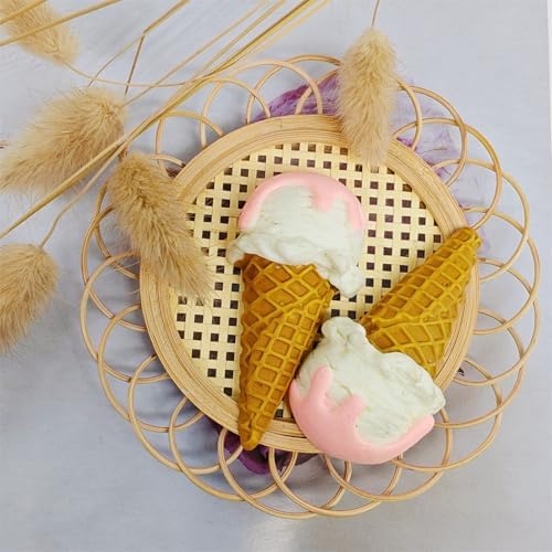 LOGOFUN 2Pcs Ice Cream Cone Props Realistic Fake Dessert Display