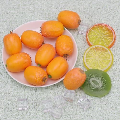 20Pcs Artificial Loquat Fruit Decor DIY Home Kitchen Photography