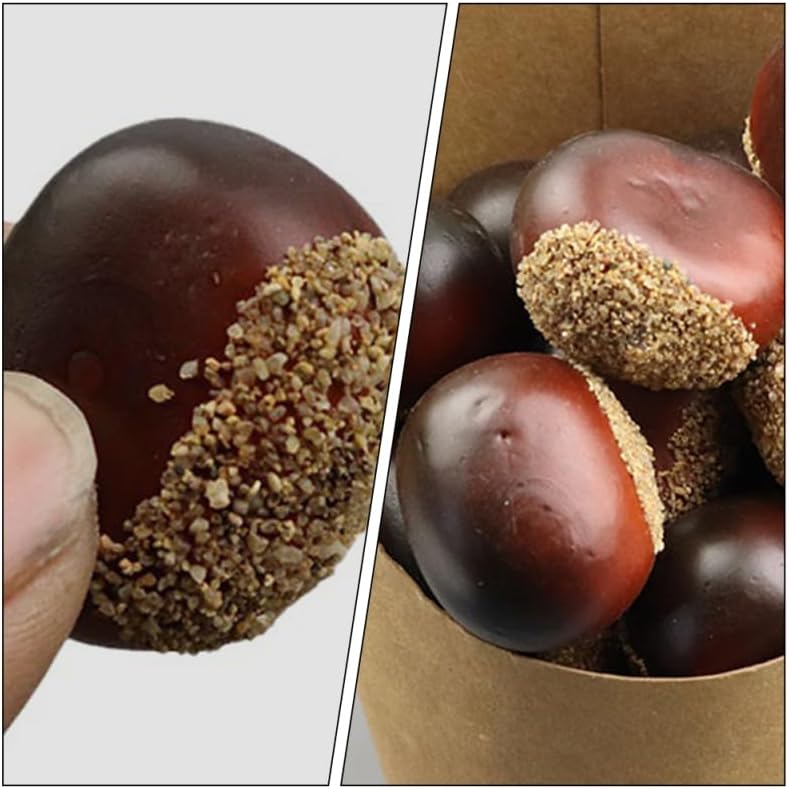 Lifelike Simulation Chestnuts 16PCS Artificial Decor Nuts