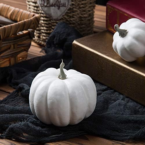 Ogrmar 12 Pack Assorted Artificial Pumpkins White